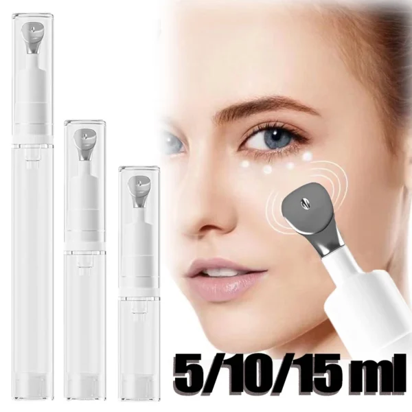 Refillable Airless Eye Cream Bottle – Cooling Metal Tip Skincare Dispenser