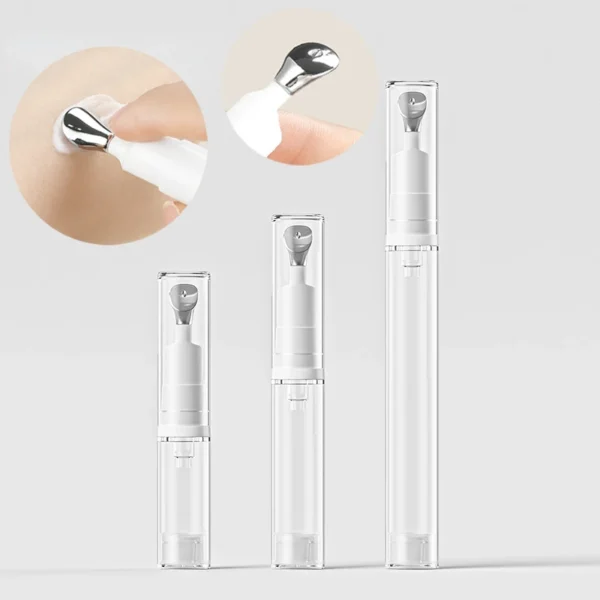 Refillable Airless Eye Cream Bottle – Cooling Metal Tip Skincare Dispenser